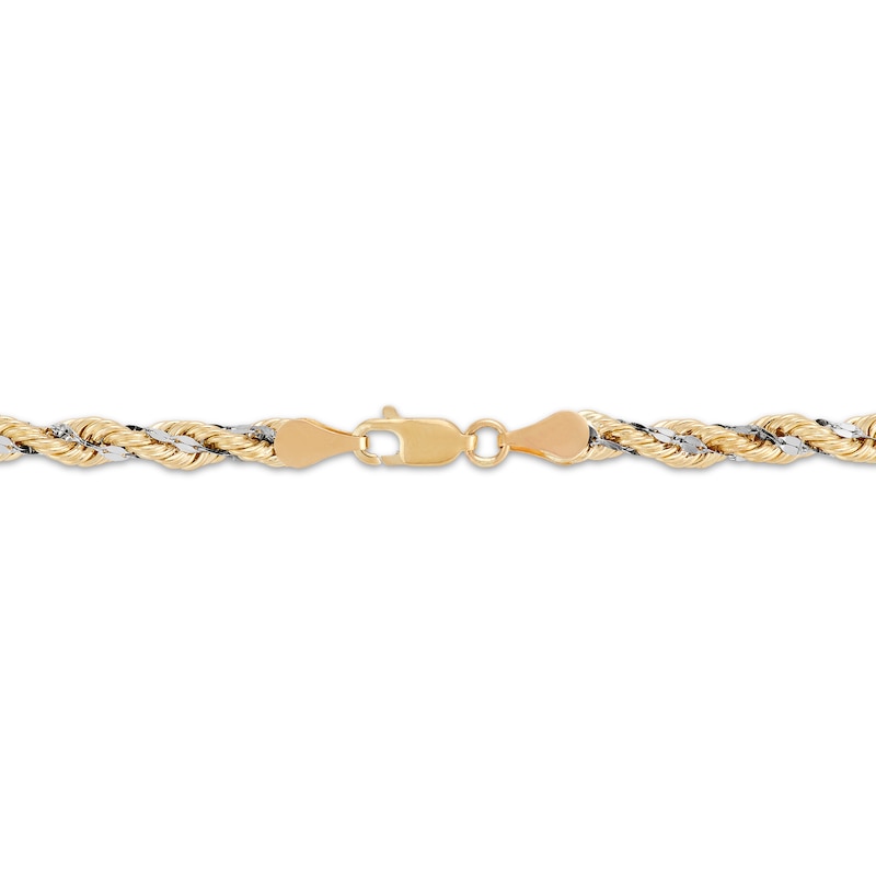 Main Image 3 of 4mm Rope & Mirror Chain Necklace Hollow 10K Two-Tone Gold 18"