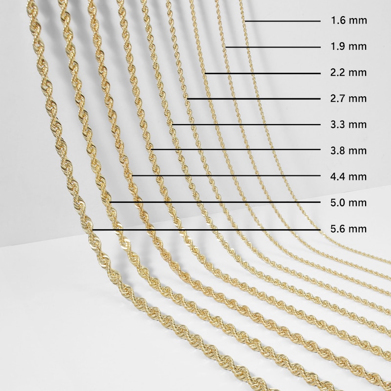 Main Image 6 of 4mm Rope & Mirror Chain Necklace Hollow 10K Two-Tone Gold 18"