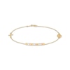 Thumbnail Image 1 of Children's Cross & Virgin Mary Charm Beaded Bracelet 14K Tri-Tone Gold 6"