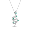 Thumbnail Image 2 of Lab-Created Emerald Snake Necklace Sterling Silver 18"