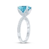 Thumbnail Image 2 of Monique Lhuillier Bliss Oval-Cut Blue & White Lab-Grown Diamond Engagement Ring 3-5/8 ct tw 18K White Gold