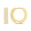 Thumbnail Image 3 of Diamond Two-Row Hoop Earrings 1/8 ct tw 10K Yellow Gold
