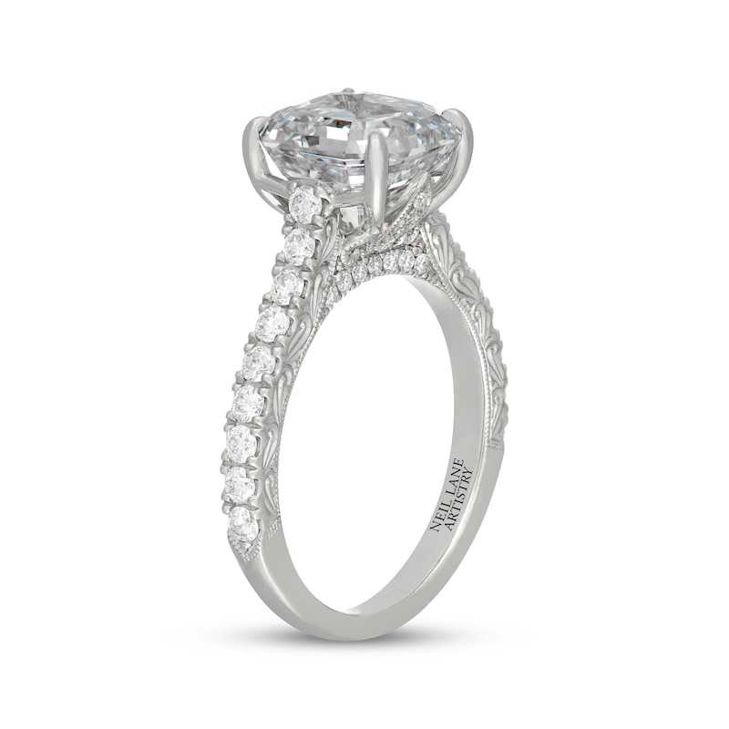 Main Image 2 of Neil Lane Artistry Heritage Square Emerald-Cut Lab-Grown Diamond Engagement Ring 4-5/8 ct tw Platinum
