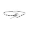 Thumbnail Image 1 of Black & White Diamond Snake Bypass Bangle Bracelet 1/4 ct tw Sterling Silver