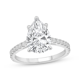 Adore Lab-Grown Diamonds Pear-Shaped Engagement Ring 2-3/4 ct tw Platinum