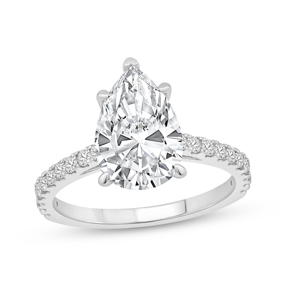 Adore Lab-Grown Diamonds Pear-Shaped Engagement Ring 2-3/4 ct tw Platinum