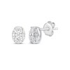 Thumbnail Image 1 of Multi-Diamond Oval Stud Earrings 1/4 ct tw 10K White Gold