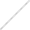 Thumbnail Image 2 of White Lab-Created Sapphire Station Chain Link Bracelet Sterling Silver 7.25"
