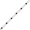 Thumbnail Image 2 of Garnet Station Chain Link Bracelet Sterling Silver 7.25"