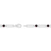 Thumbnail Image 3 of Garnet Station Chain Link Bracelet Sterling Silver 7.25"