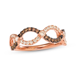 Le Vian Diamond Scalloped Crossover Ring 3/8 ct tw 14K Strawberry Gold