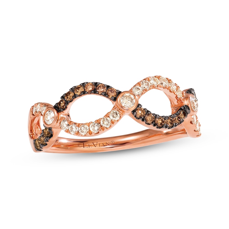 Main Image 1 of Le Vian Diamond Scalloped Crossover Ring 3/8 ct tw 14K Strawberry Gold