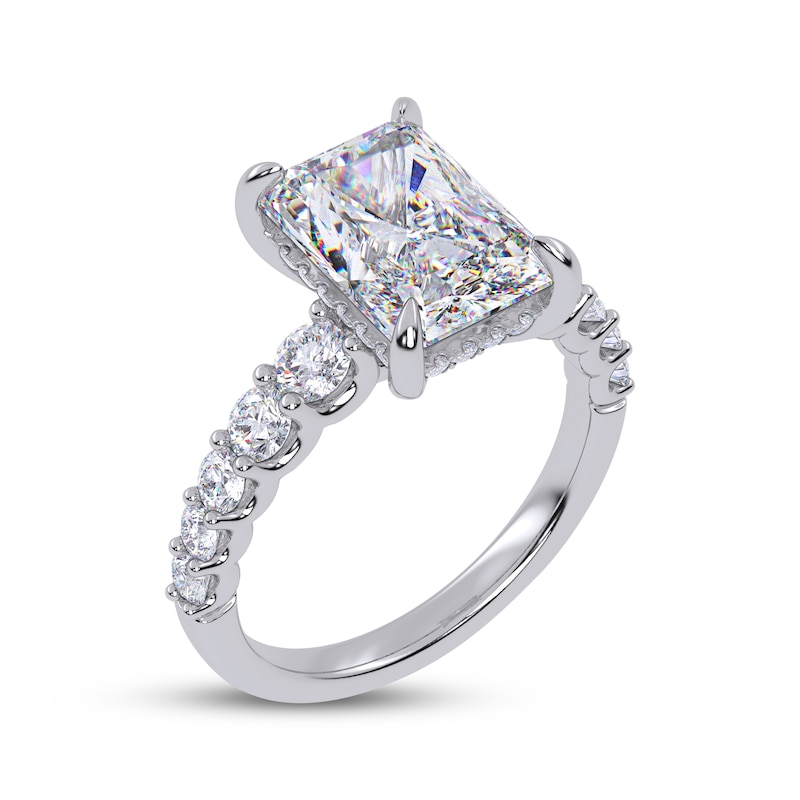 Main Image 2 of Lab-Grown Diamonds Radiant-Cut Engagement Ring 3-3/4 ct tw 14K White Gold