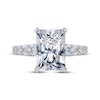Thumbnail Image 3 of Lab-Grown Diamonds Radiant-Cut Engagement Ring 3-3/4 ct tw 14K White Gold
