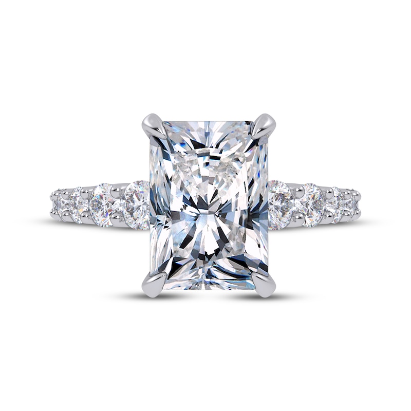 Main Image 3 of Lab-Grown Diamonds Radiant-Cut Engagement Ring 3-3/4 ct tw 14K White Gold