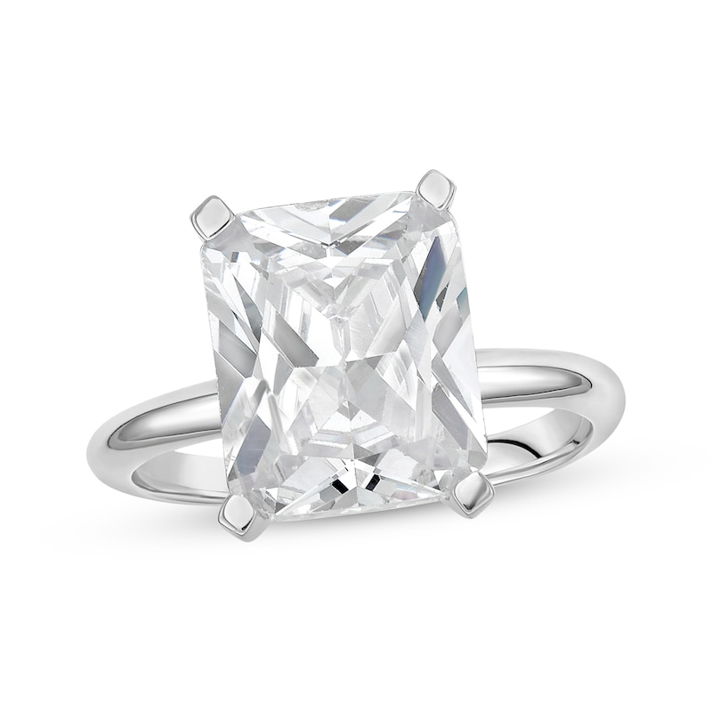Main Image 1 of Lab-Grown Diamonds Radiant-Cut Solitaire Engagement Ring 4 ct tw 14K White Gold (F/SI2)