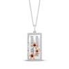 Thumbnail Image 1 of Disney Treasures Monsters, Inc "Sulley" Garnet, Amethyst & Diamond Necklace 1/6 ct tw Sterling Silver & 10K Rose Gold 19"