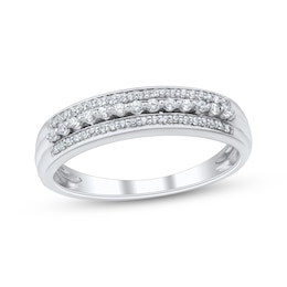 Adore Diamond Three-Row Anniversary Ring 1/4 ct tw 10K White Gold