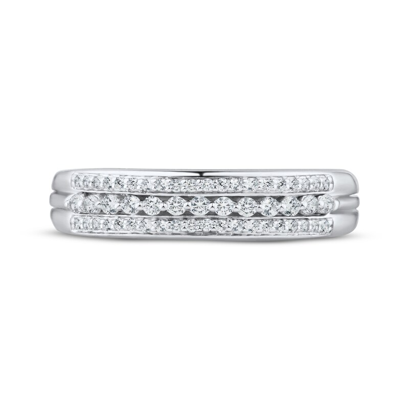 Main Image 3 of Adore Diamond Three-Row Anniversary Ring 1/4 ct tw 10K White Gold