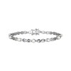 Thumbnail Image 1 of Cultured Pearl & White Lab-Created Sapphire Infinity Link Bracelet Sterling Silver 7.25"