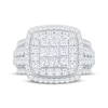 Thumbnail Image 3 of Princess-Cut Multi-Diamond Double Halo Engagement Ring 3 ct tw 10K White Gold