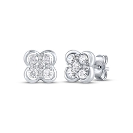 KAY Lab-Grown Diamond Multi-Stone Clover Stud Earrings 1/2 ct tw Sterling Silver