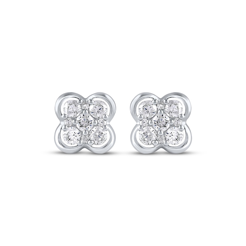 Main Image 2 of KAY Lab-Grown Diamond Multi-Stone Clover Stud Earrings 1/2 ct tw Sterling Silver