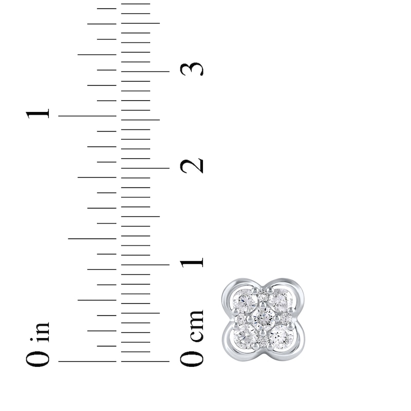 Main Image 5 of KAY Lab-Grown Diamond Multi-Stone Clover Stud Earrings 1/2 ct tw Sterling Silver