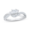 Thumbnail Image 1 of Memories Moments Magic Princess-Cut Three-Stone Diamond Engagement Ring 3/4 ct tw 14K White Gold