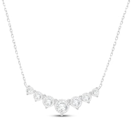 KAY Lab-Grown Diamonds Graduated Smile Necklace 1/3 ct tw 10K White Gold