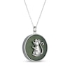 Thumbnail Image 2 of Nephrite Jade Year of the Rat Chinese Zodiac Necklace Sterling Silver 18"