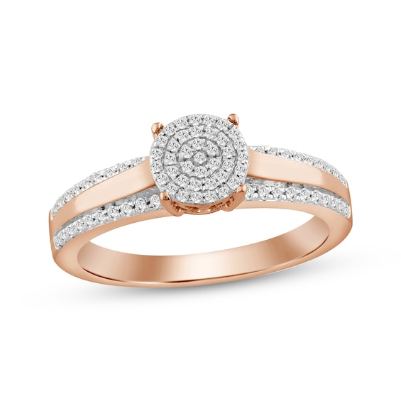 Multi-Diamond Circle Fashion Ring 1/5 ct tw 10K Rose Gold