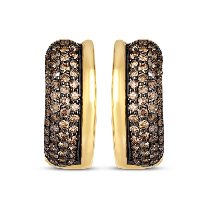 Main Image 2 of Le Vian Chocolate Diamond Hoop Earrings 1-1/6 ct tw 14K Honey Gold