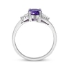 Thumbnail Image 3 of Oval-Cut Amethyst & Diamond Bypass Ring 1/8 ct tw 10K White Gold