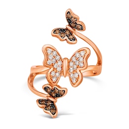 Le Vian Diamond Butterfly Ring 1/2 ct tw 14K Strawberry Gold
