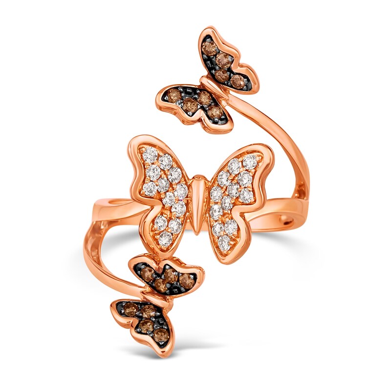 Main Image 1 of Le Vian Diamond Butterfly Ring 1/2 ct tw 14K Strawberry Gold