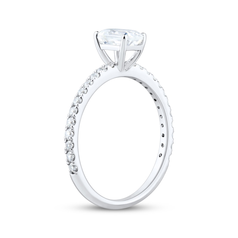 Main Image 2 of Adore Certified Emerald-Cut Diamond Engagement Ring 1 ct tw Platinum