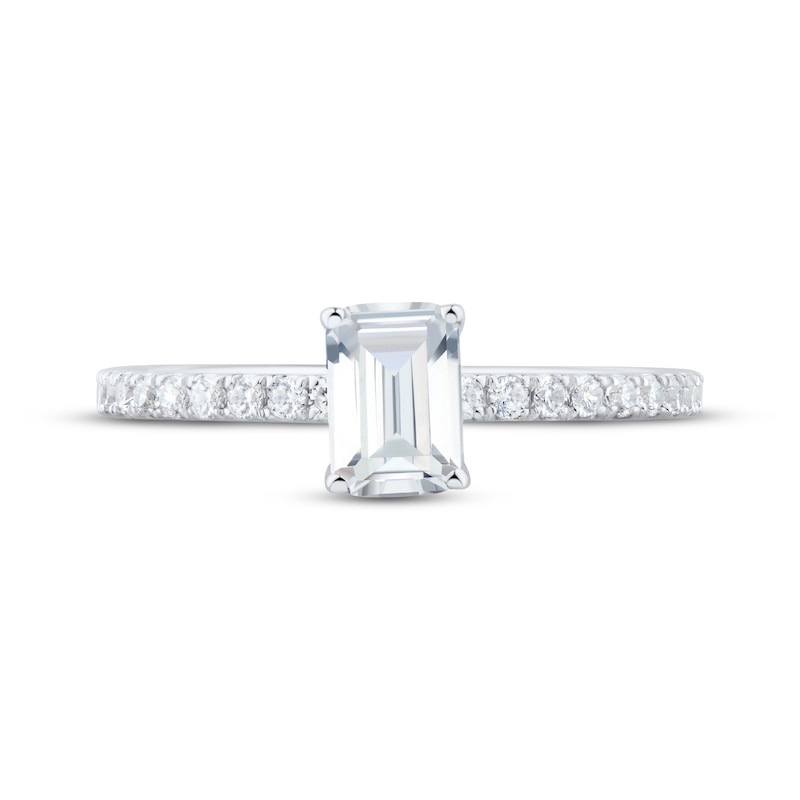 Main Image 3 of Adore Certified Emerald-Cut Diamond Engagement Ring 1 ct tw Platinum