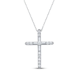 Kay Lab-Grown Diamonds Cross Necklace 1/3 ct tw Sterling Silver 18"