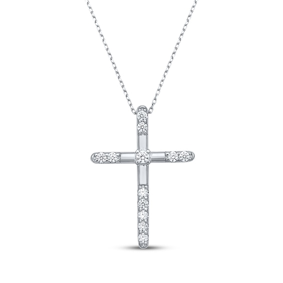 Kay Lab-Grown Diamonds Cross Necklace 1/3 ct tw Sterling Silver 18"