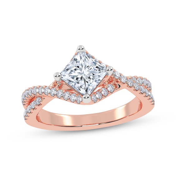 Adore Lab-Grown Diamonds Certified Princess-Cut Engagement Ring 1-1/4 ct tw 14K Rose Gold