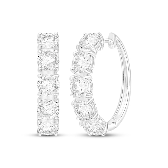 KAY Lab-Grown Diamonds Five-Stone Hoop Earrings 10 ct tw 14K White Gold