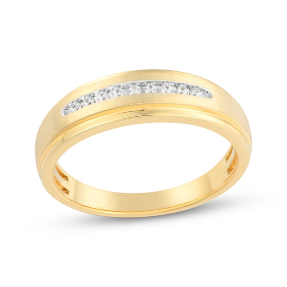 Adore Men's Diamond Wedding Band 1/10 ct tw 10K Yellow Gold