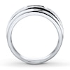 Thumbnail Image 1 of Men's Sapphire Ring 1/10 ct tw Diamonds 10K White Gold