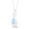 Thumbnail Image 2 of Blue Topaz & White Lab-Created Sapphire Necklace Sterling Silver 18"