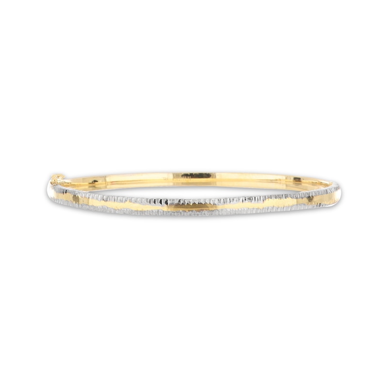 Diamond-Cut Bangle Bracelet 14K Yellow Gold