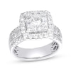 Thumbnail Image 0 of Round-Cut Multi-Diamond Center Cushion Frame Engagement Ring 2 ct tw 14K White Gold