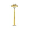 Princess & Round-Cut Diamond Promise Ring 1/5 ct tw 10K Yellow Gold