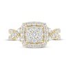 Thumbnail Image 3 of Adore Round-Cut Diamond Cushion Frame Engagement Ring 1-1/2 ct tw 10K Yellow Gold