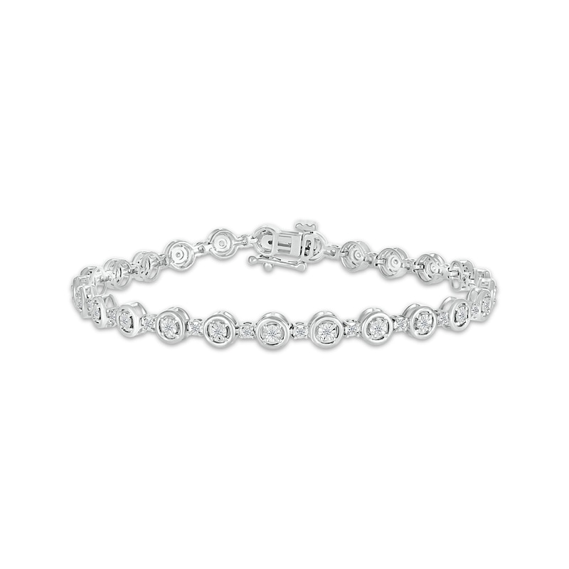 Main Image 1 of Diamond Tennis Bracelet 1/4 ct tw Round-cut Sterling Silver 7.25"